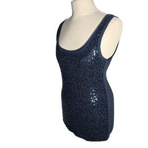 J. Crew Tank Top Womens Sleeveless Size XS Sequin Navy‎ Blue Stretch NWT Cotton